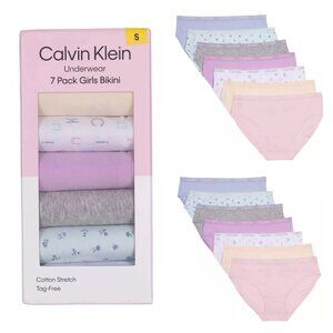 Calvin Klein Girls’ Bikini Underwear 7-pack  (MULTICOLOR, XL)